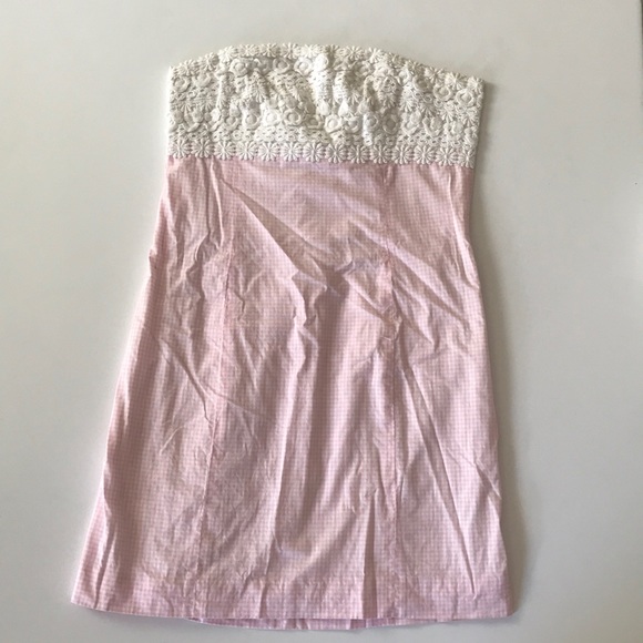 classic lilly pulitzer strapless gingham dress - Picture 1 of 8